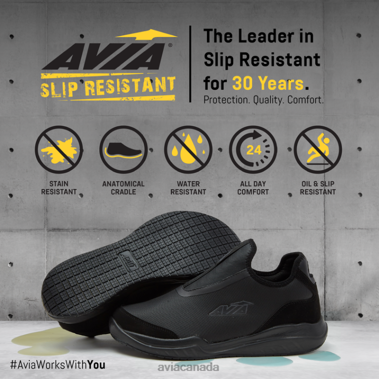 Avi-Breeze SR Men Avia Black 0LZJN75 Slip Resistant