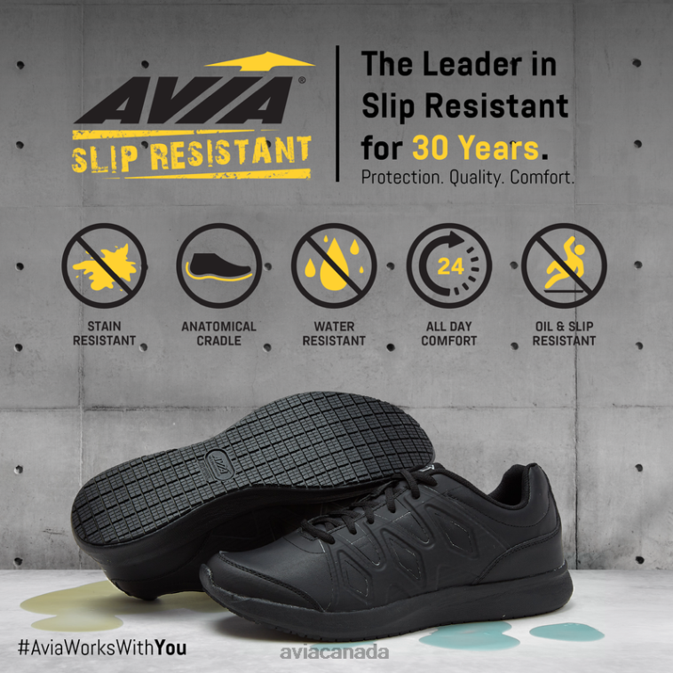 Avi-Skill MenAvia Black/Steel Black 0LZJN49 Slip Resistant