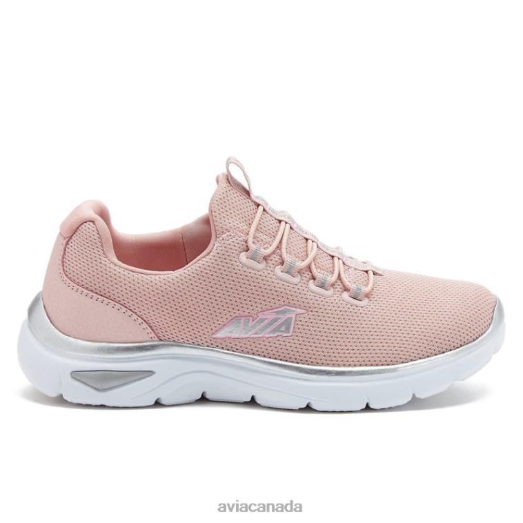 Avi-Junction Women Avia Light Pink/Silver Grey/White 0LZJN19 Sneakers